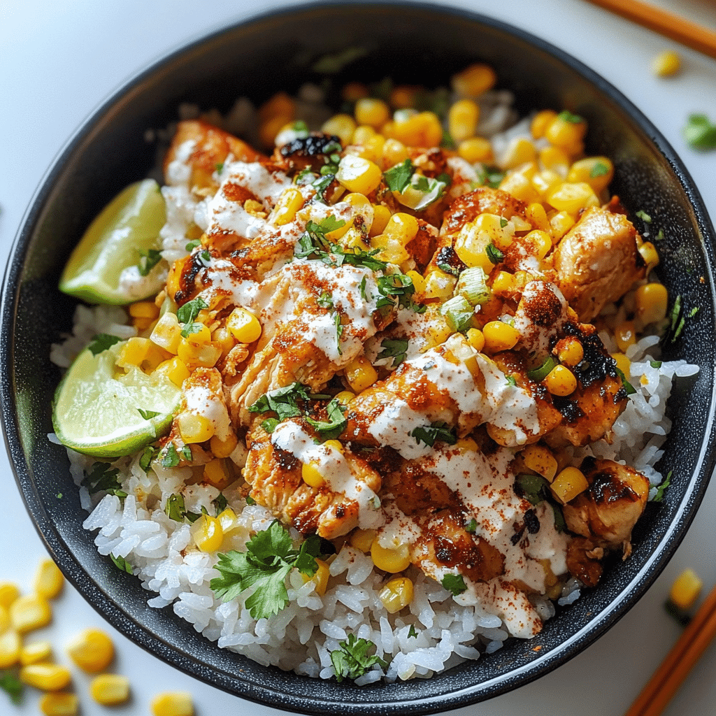 Street Corn Chicken Rice Bowl