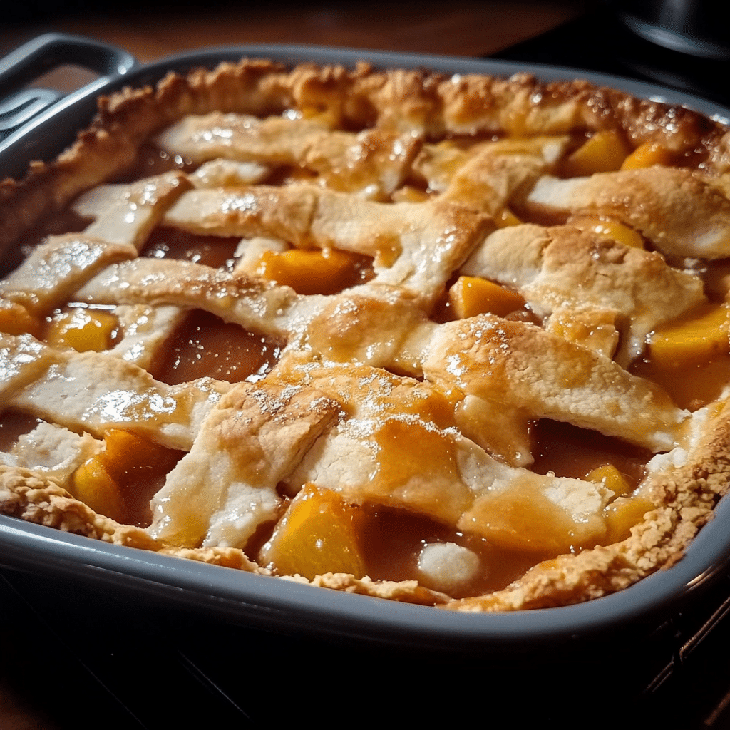 Triple Crust Peach Cobbler