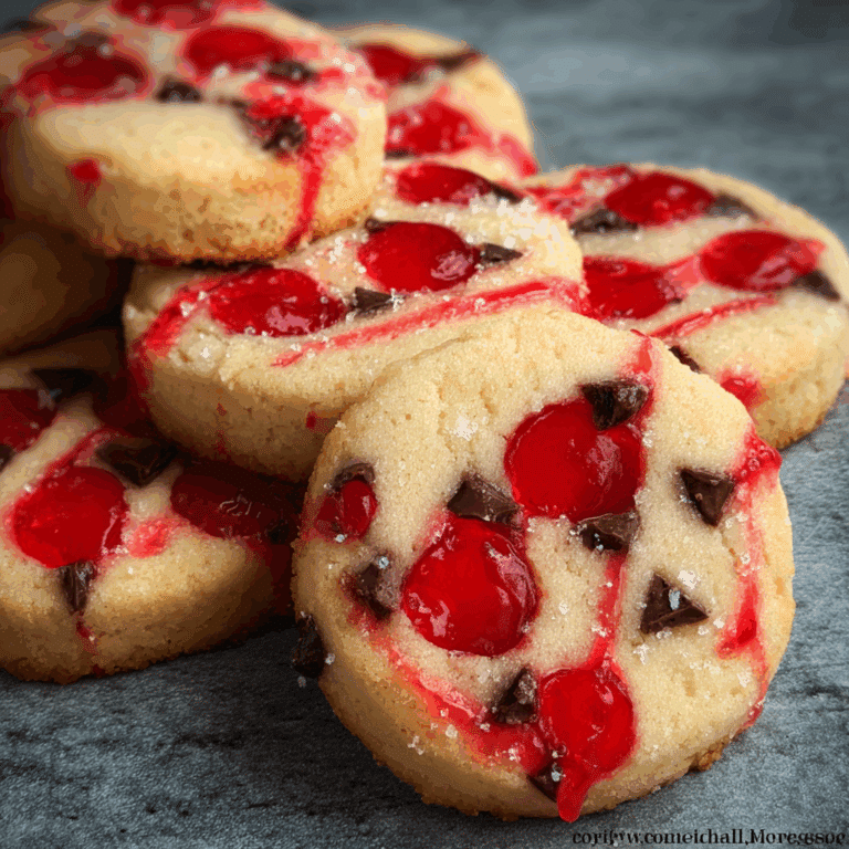 Christmas Maraschino Cherry Shortbread Cookies