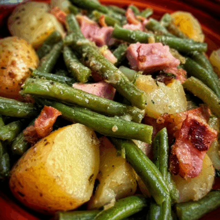 Crockpot Ham Green Beans and Potatoes