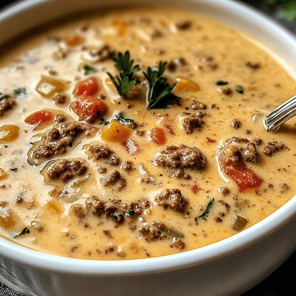 Extra Creamy Slow Cooker Cheeseburger Soup