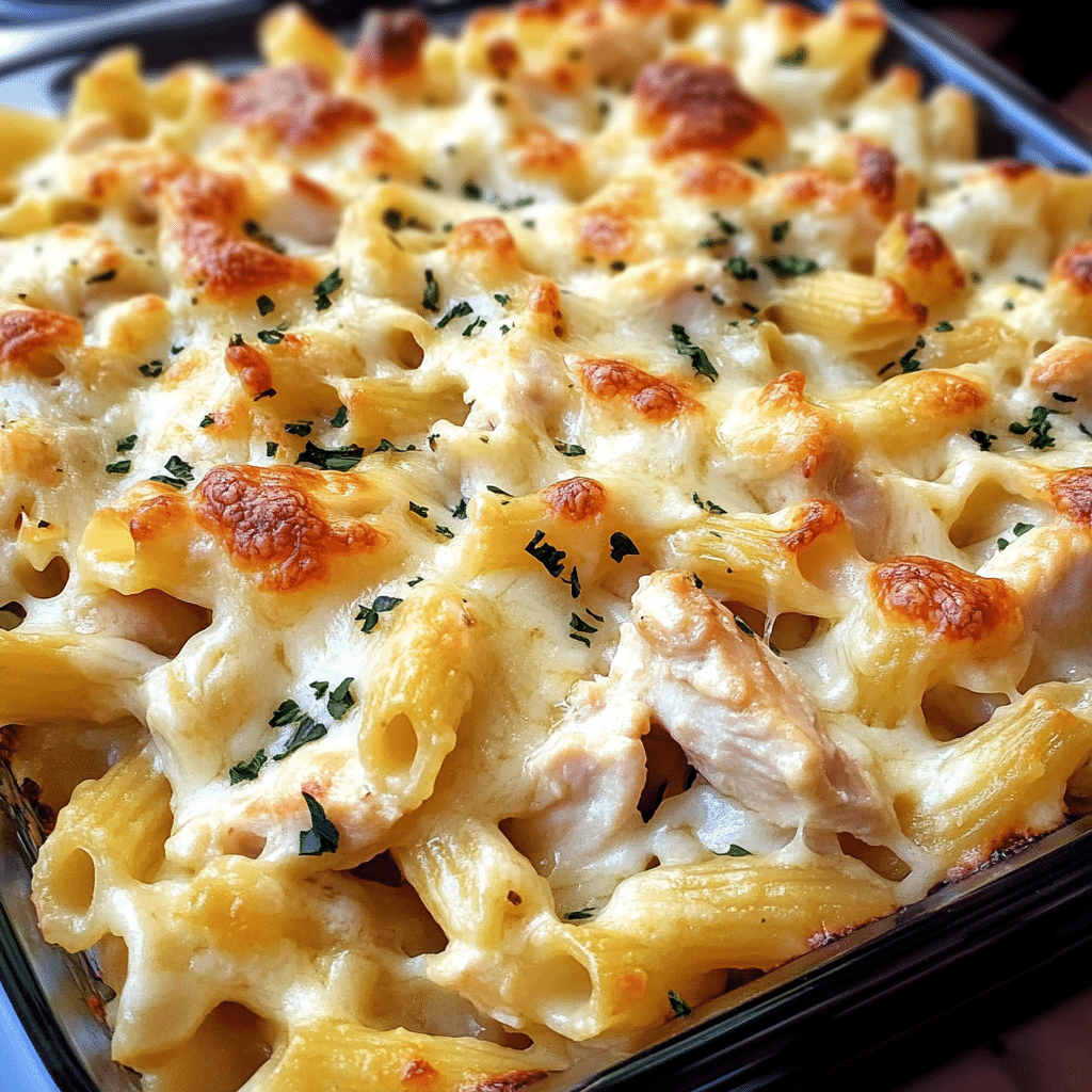 Four Cheese Chicken Pasta Bake