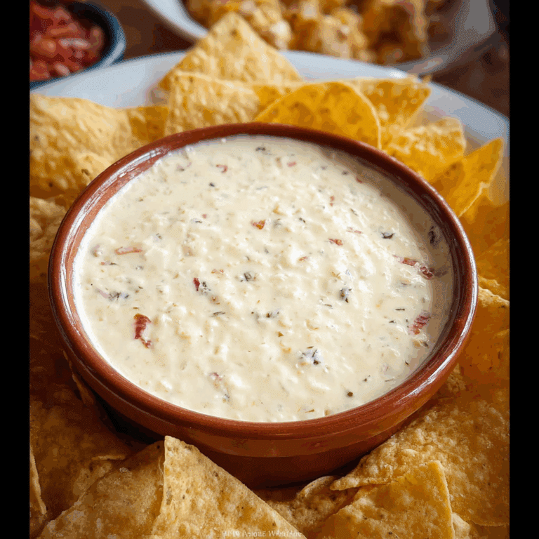 Mexican Restaurant Style White Cheese (Queso) Dip