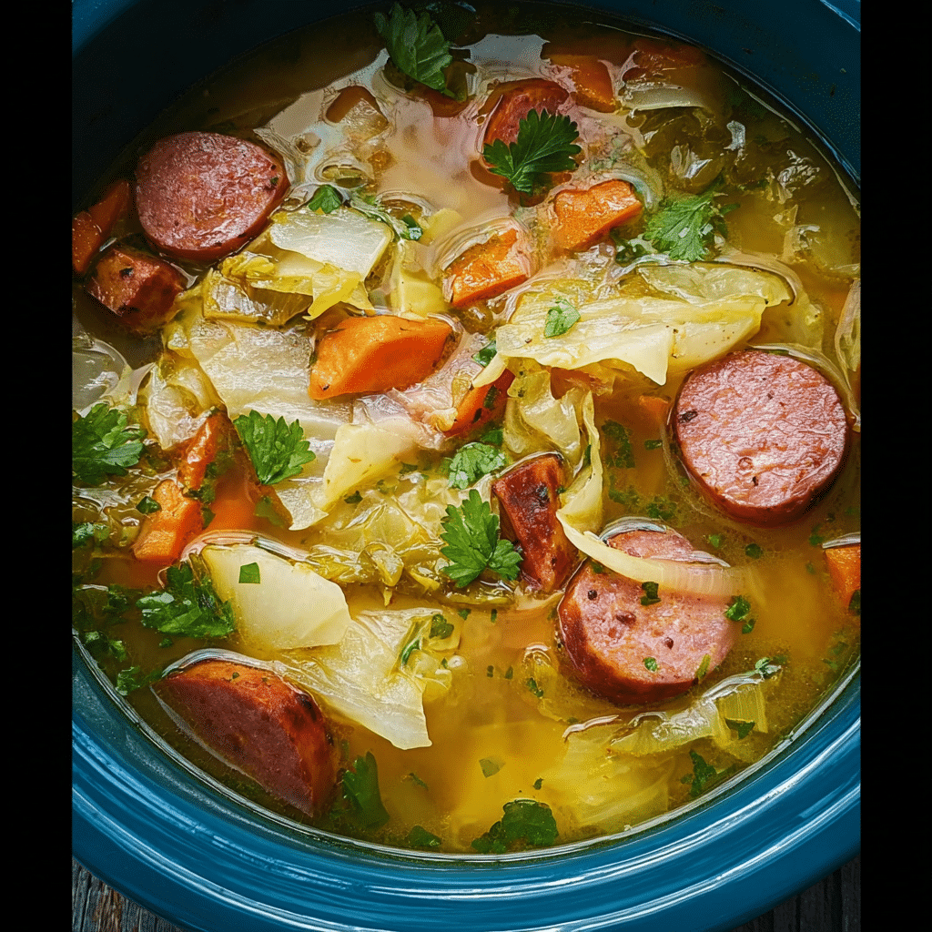 Polish Sausage and Cabbage Soup Crock Pot