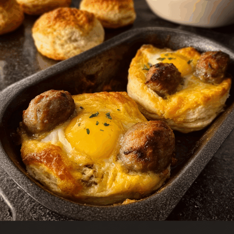 Baked Sausage Egg and Biscuits