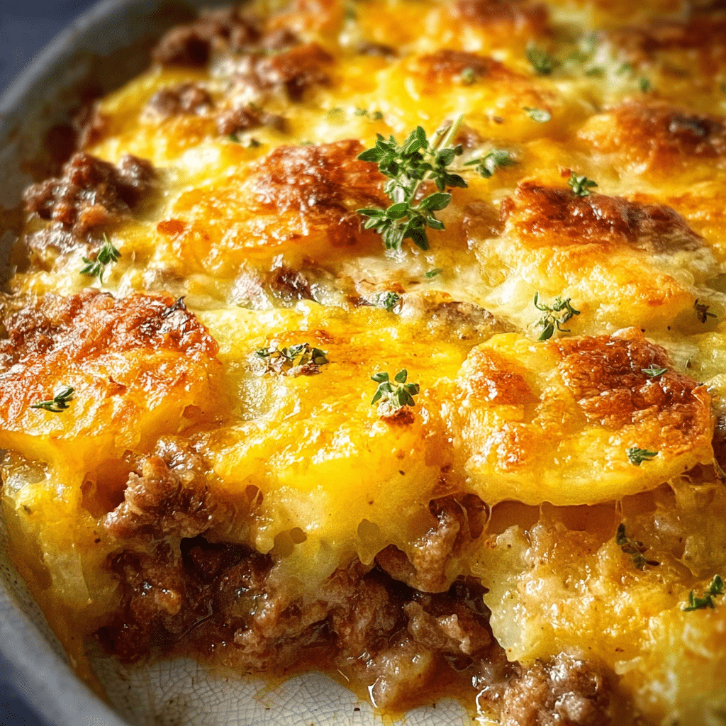 Cheesy Hamburger Potato Casserole