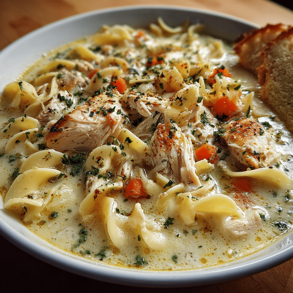 Crockpot Creamy Chicken Noodle Soup