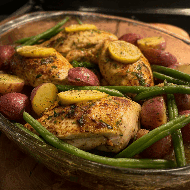 Garlic & Lemon Chicken with Green Beans & Red Potatoes
