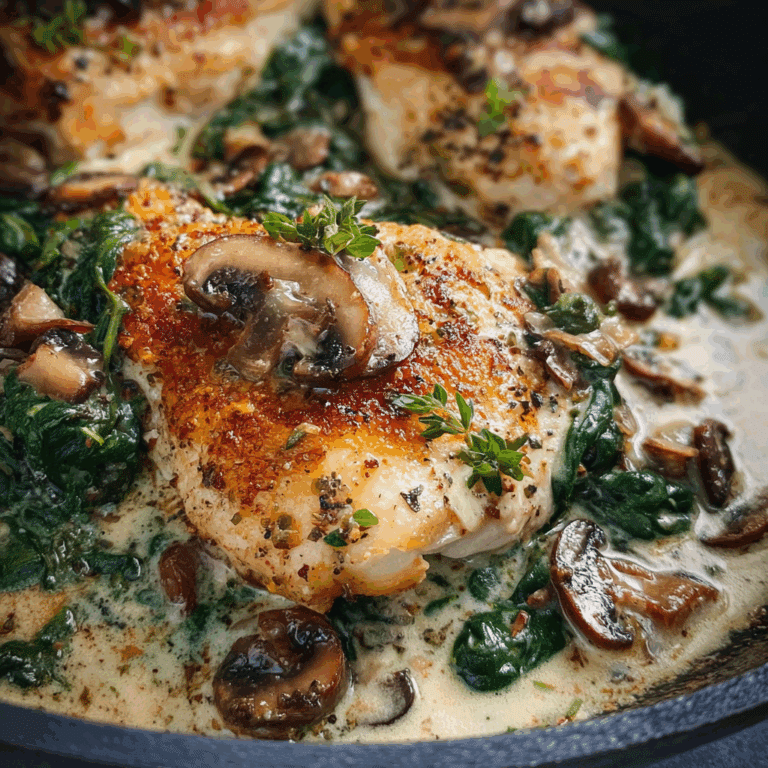 Spinach and Mushroom Smothered Chicken