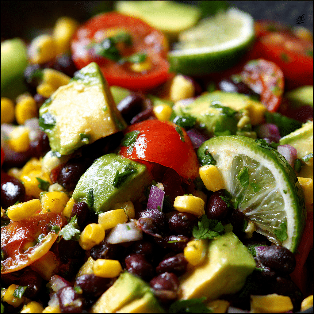 Black Bean Corn Avocado Salad with Lime Vinaigrette