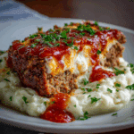 Cheesy Meatloaf with Mashed Potatoes