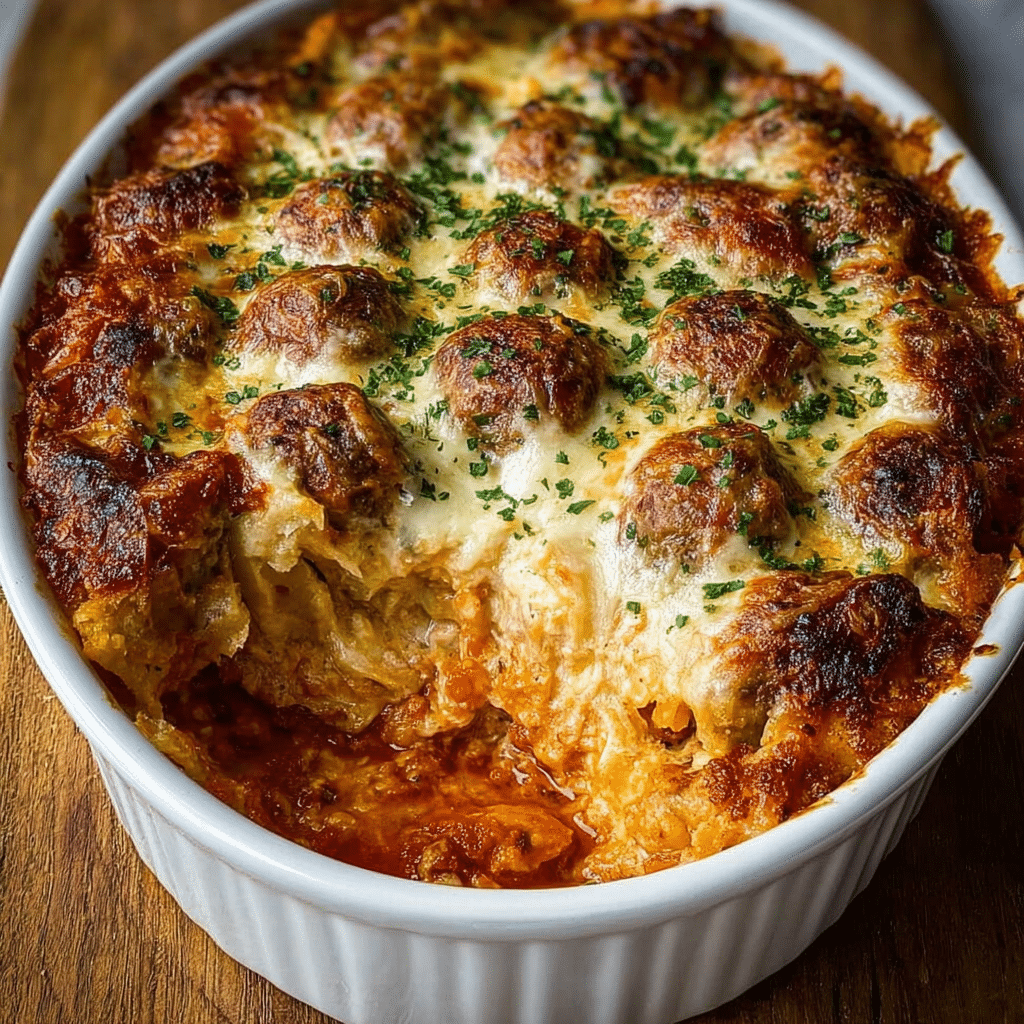 Layered Meatball Casserole