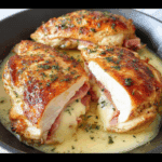 Chicken Breasts Stuffed With Ham and Cheese