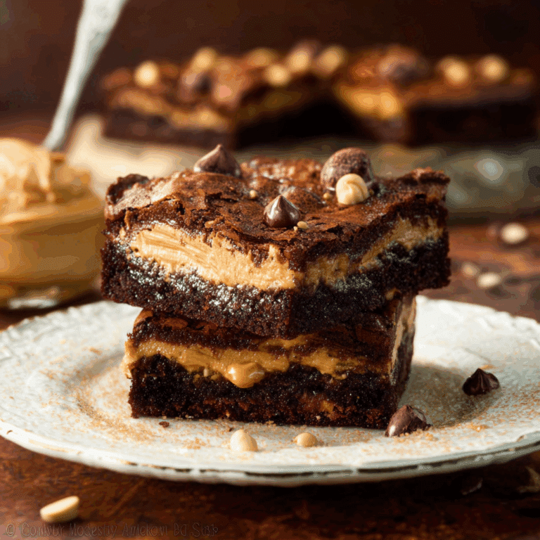 Reese’s Stuffed Brownie and Peanut Butter Frosting
