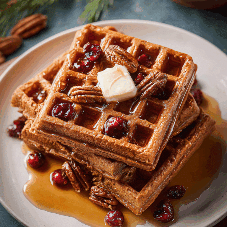 Easy Festive Gingerbread Waffles