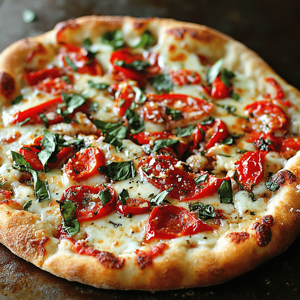 Calabrian Chili Roasted Red Pepper Pizza.