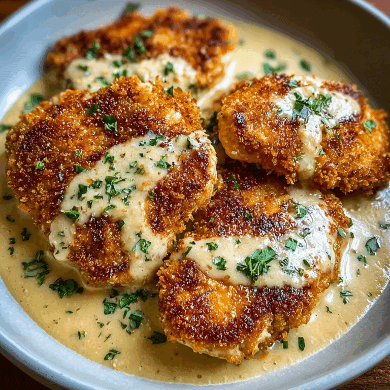 Crispy Parmesan Chicken with a Rich Garlic Sauce
