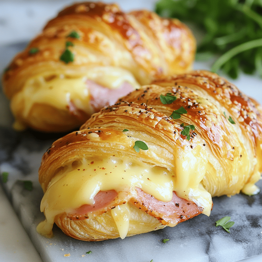 Ham and Cheese Croissant with Honey Mustard Glaze