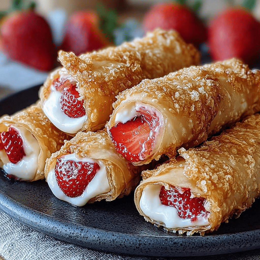 Strawberry Cheesecake Stuffed Eggrolls
